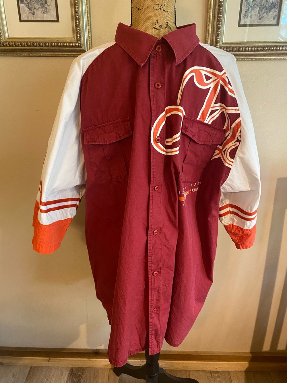 Vintage Johnny Blaze Signature Sport Shirt 3XL Red White ‘097’ Y2K Hip Hop